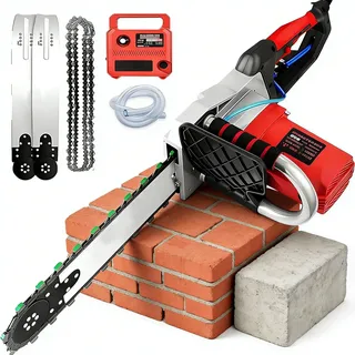 moupeaktain 5800W/6500W Elektrische Betonkettensäge, Handgeführte Betonsäge Schneiden Von Wänden, Diamantketten-Wandsäge, Mit Wassergespeister Staubunterdrückung, Für Granit Und Stahlbeton 350