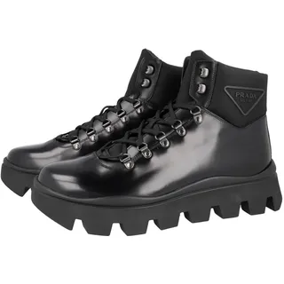 PRADA BRIXXEN STIEFELETTE SCHUHE 2TE170 SCHWARZ LEDER NEU 9,5 43,5 44