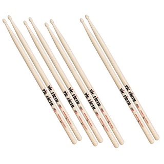 VIC FIRTH American Classic Series Drumsticks - 5B - American Hickory - Holz Tip - Natur- 4 Pack