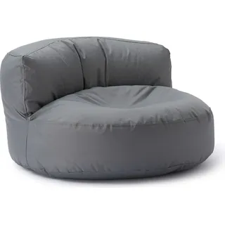 Lumaland Sitzsack Lounge Sofa, 90x50 cm, Indoor - outdoor Grau | Beanbag mit Rückenlehne | Wasserabweisend - Robust | Waschbarer Bezug | 320 L)