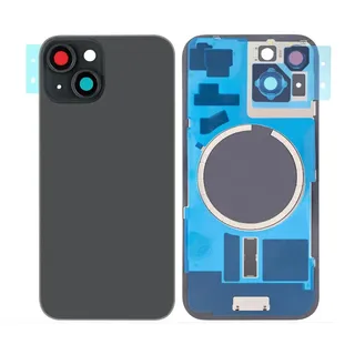 Akkudeckel Backcover für iPhone 15 Schwarz +Magnet Linse Metallplatte, #AS149730