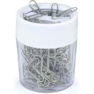 Rapesco Büroklammerspender PCH000A1, magnetisch, mit 100 Klammern, transparent