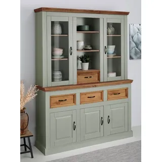 otto home Buffet Selma aus massivem Kiefernholz 145 x 192 x 38 cm GRÜN