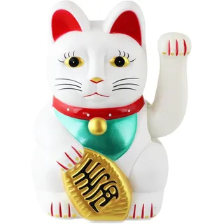 Freak Scene Glückskatze - Maneki-Neko - Winkekatze - 18 cm - weiß