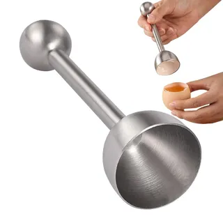 Eierköpfer, Eieröffner mit Kugel, Eieröffner Edelstahl, Eierköpfer Eieröffner, Eier Cutter Eierköpfer, Werkzeug Zum Öffnen Von Eiern, Eier Cracker für Weiche, Hartgekochte Eier & Rohe Eier