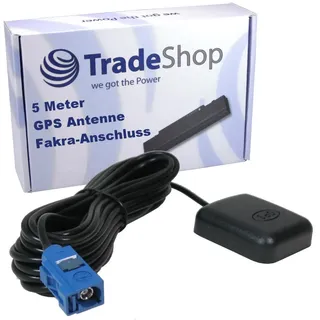 Magnetische GPS-Antenne mit Fakra-Anschluss 5 Meter Kabel Adapter für das Auto Kfz Audi Dacia Ford Citroen Peugeot Mercedes Seat Skoda VW Opel Chrysler, kompatibel mit Blaupunkt Becker Zenec (Navi)