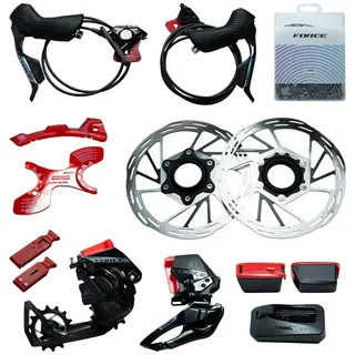 Sram Force E-tap Axs E1 2x Hidro Flat Mount Cl Fahrradkomponentengruppe - Black - 36t