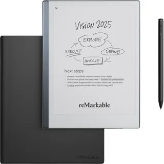 reMarkable 2, Marker Plus und Book Folio Schutzhülle schwarzes Leder Grafiktablet, Schwarz