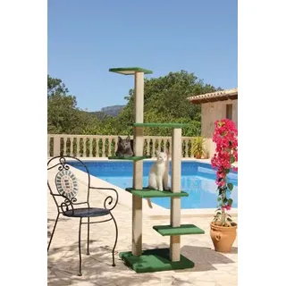 CLEVERCAT Outdoor Kratzbaum St. Tropez. Mit stufenförmig angeordneten Liegeetagen für leichten Aufstieg. Ideal auch für kleine und ältere Tiere. 7416
