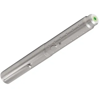 Hama Profi Laserpointer LP11 (Presenter, edles Metallgehäuse, grüner Laser, für helle Umgebung, Reichweite bis 50m) chrom