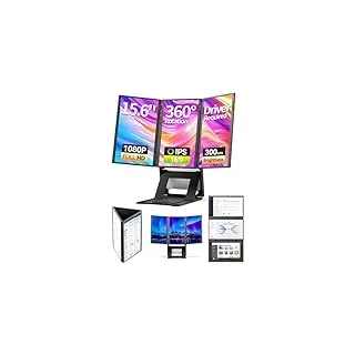 Newwin Laptop Bildschirm Erweiterung 15.6" FHD 1080P IPS Triple Laptop Screen Extender Laptop Monitor Erweiterung Extension Display Monitor Extender für Laptops Kompatibel mit PC Mac Phone