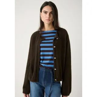 More & More Strickjacke mit Knopfleiste, Schoko, 42