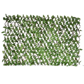 UNUS GARDEN Balkonsichtschutz Rankgitter Weide mit vielen Blättern hellgrün (1-St) Sichtschutz Balkonsichtschutz Blätterzaun Efeu Balkon Terrasse braun