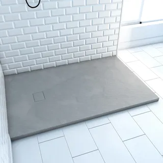 Aurlane Duschwanne Stone grau, 90 x 140 x 2,6 cm,