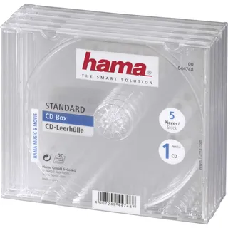 Hama 44748 CD-Leerhüllen 5er-Pack transperant