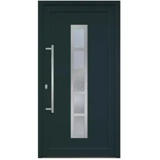 HORI Haustür Eingangstür Komplettset – Robuste Hauseingangstür mit moderner Optik, hoher Wärmedämmung & Sicherheit, I Farbe: anthrazit (innen weiß) I DIN links I Modell: Frame I 208 x 98 cm