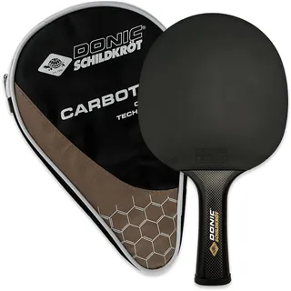 Donic Schildkröt Donic-Schildkröt 758221 - Tischtennisschläger CarboTec 7000, 100% Carbon, konkav & anatomisch, 2,3 mm Schwamm, ITTF Belag, inkl. Schlägerhülle