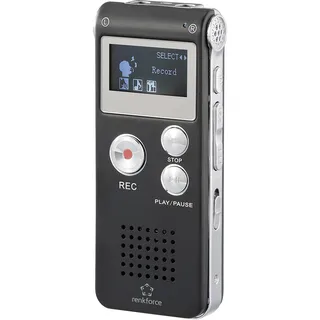 Renkforce RF-DVR-L169 Digitales Diktiergerät Aufzeichnungsdauer (max.) 25 h Schwarz Geräuschunterdrückung