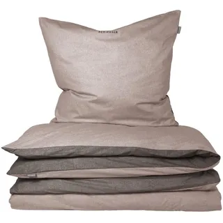 SCHIESSER Doubleface Renforcé taupe-dunkelgrau 135 x 200 cm + 80 x 80 cm 