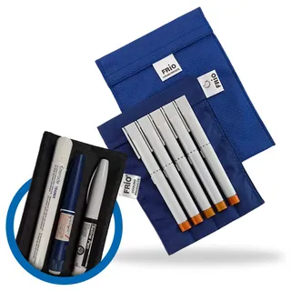 FRIO GROßE Diabetiker Insulin Kühltasche 19 x 14 cm | Für bis zu 4 Insulin Pens | Mit Nylon Innentasche | Kühlt mit kaltem Wasser | Wiederverwendbar