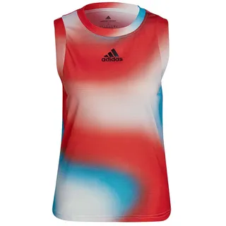 Adidas Melbourne Match ärmelloses T-shirt - White / Legacy Burgundy / Vivid Red - S