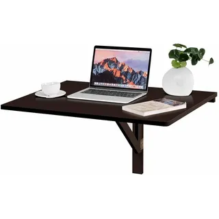 Costway Wandtisch Klappbar, Wandklapptisch , 80x60cm, Klapptisch Aus Holz Braun - Costway
