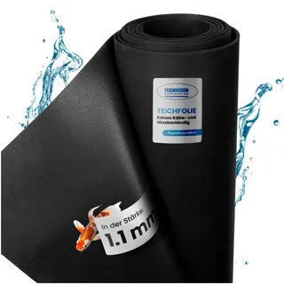 TeichVision - Premium EPDM Teichfolie Stärke 1,1 mm - 1,5 m x 10 m/naturgerechte EPDM Folie schwarz - besonders langlebig/auch geeignet als Hochbeet Folie wasserdicht