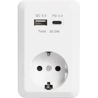 McPower Schuko-Steckdose 250V/16A Weiß 1 St.