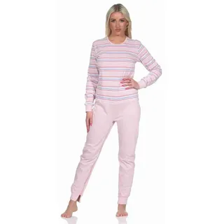 Normann Care Pyjama Damen Pflegeoverall langarm mit Reissverschluss am Rücken und Bein rosa S