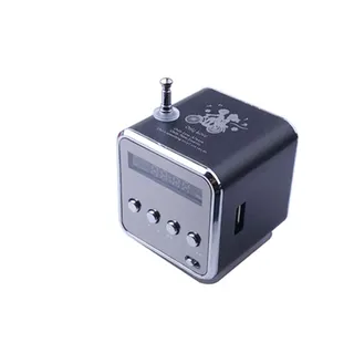 Digitales FM-Radio, Baceyong Mini tragbarer drahtloser Lautsprecher MP3-Musik-Player zum Angeln Reisen Camping Radfahren, mit USB-Anschluss/TF-Steckplatz / 3,5-mm-Schnittstelle (Schwarz)