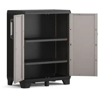 KETER Kunststoffschrank Pro niedrig 68 x 39 x 90 cm Grau/Schwarz