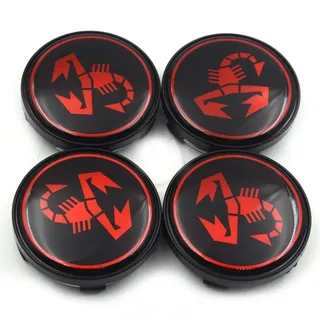 LIPPSY Nabendeckel 4 STÜCKE 60mm für Abarth Car Rad Center Hub Cap Auto Styling Felgen Abdeckung Badge Emblem Aufkleber Radnabenkappen