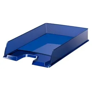 Esselte Briefablage Europost, 623600, A4, Dunkelblau transparent, stapelbar, Kunststoff