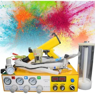 XDLYWUZIQ Tragbares Pulverbeschichtungsgerät, Pulverbeschichtungssets, 50-Kv-Pulverbeschichtungsmaschine Mit Spritzpistole, Pulverbeschichtungsgerät Mit Digitalanzeige, 1-Liter-Pulverbehälter