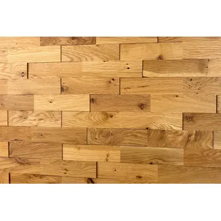 wodewa Wandverkleidung Holz 3D Optik Eiche rustikal 1m2 Wandpaneele Moderne Wanddekoration Holzverkleidung Holzwand Wohnzimmer Küche Schlafzimmer Geölt