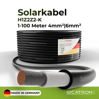 Solarkabel Solarleitung 6mm2 1-100 Meter PV Kabel H1Z2Z2-K - 50 Meter