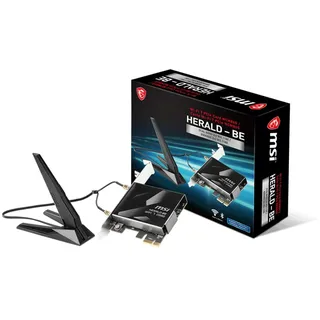 MSI Herald-BE WI-FI 7 MAX (Wi-Fi 7, 802.11BE, Bluetooth 5.4, PCIe, Multi-Link-Betriebstechnologie, Externe Antenne)