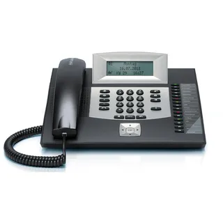 Auerswald COMfortel 1600 Systemtelefon, ISDN Headsetanschluss, Freisprechen, Touchscreen Beleuchtetes Display Schwarz, Silber