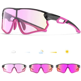 BEACOOL Photochromatische selbsttönende Sport-Sonnenbrille TR90 Rahmen für Herren Damen Jungen Mädchen klare Fahrradbrille