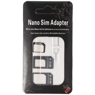 AccuCell SIM-Kartenadapter 4in1, Adapter Micro-SIM auf SIM, Nano-SIM auf SIM, Nano-SIM auf Micro-SIM