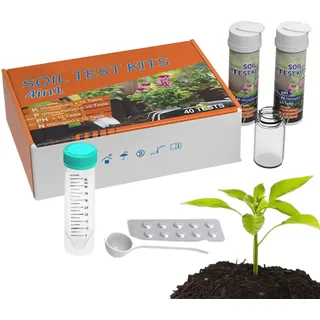 Bodenanalyse-Set | 4-in-1-Tester für den pH-Wert des Bodens | Nährstoff- und pH-Wert für den Garten für Anfänger und Gemüse, Verwendung im Innen- und Außenbereich, Haus, Gewächshaus, Gartenarbeit und