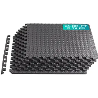 Yes4All Interlocking Bodenschutzmatte Fitness, 6,12,30 Stück (60x60cm), Puzzlematte Bodenmatte für Fitnessgerät, Bodenschutzmatte Fitnessgerät, Fitness Matten Bodenmatte für Home Gym, Garage
