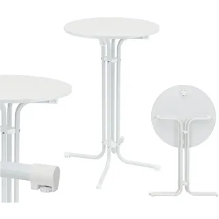 Trutzholm Stehtisch klappbar Ø 80 cm Höhe 110 cm Weiß