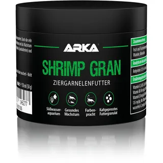 Garnelenfutter – ARKA Shrimp Gran 150 ml / 50 g – kaltgepresstes Softgranulat für Neocaridina & Caridina – stärkt Wachstum, Farben & Häutung – sinkend, wasserstabil & hochverdaulich