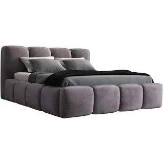 a&j möbelland gmbh Polsterbett DONA- OM mit Bettkasten. und Lattenrost | Grau