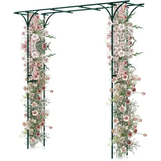 RELAX4LIFE Rosenbogen Metall, Gartenbogen für Kletterpflanzen & Rosen, Torbogen Garten, Rankhilfe Rankgitter Rankbogen, Rosengitter deko für Garten, Hochzeit, Partys, 205 x 52 x 206 cm, Grün
