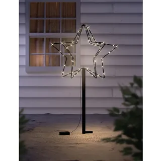 Mojawo LED 3D Weihnachtsstern Weihnachtsbeleuchtung Außen Batterie warmweiß