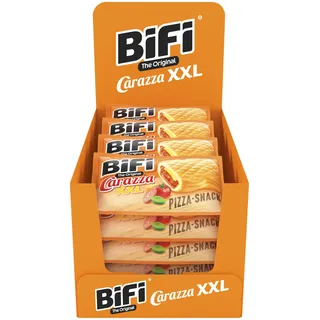 BiFi Carazza Original XXL - 16er Pack (16 x 75g) – Pizza Snack - Mini Pizza To Go - für Unterwegs, das Büro und die Mittagspause - mit Salami, Pizzasauce und Käse