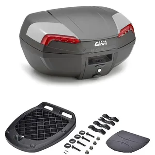 GIVI E46 Riviera Topcase Monolock - Schwarz/Grau/Rot