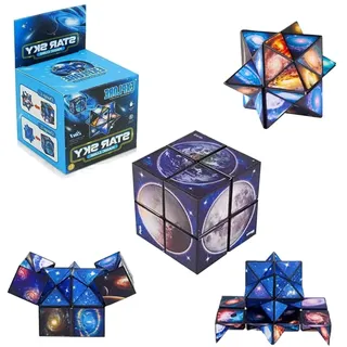 Sternenklarer Himmel Infinity-Würfel,Sternenhimmel Planet 3D-Puzzles, 2 in 1 Sternenklarer Himmel Zauberwürfel,Lernspiel Geschenke
